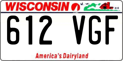 WI license plate 612VGF