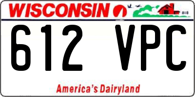 WI license plate 612VPC