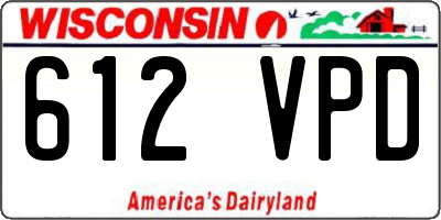WI license plate 612VPD