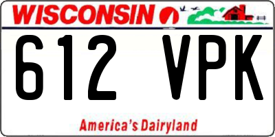 WI license plate 612VPK