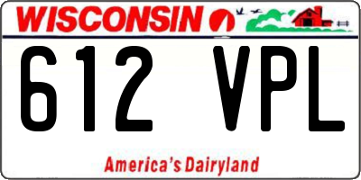 WI license plate 612VPL