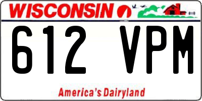 WI license plate 612VPM