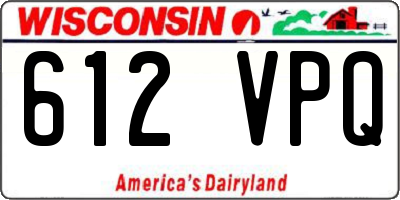 WI license plate 612VPQ