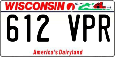 WI license plate 612VPR