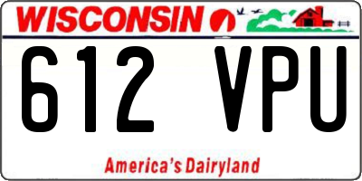 WI license plate 612VPU
