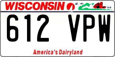 WI license plate 612VPW