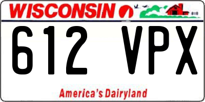 WI license plate 612VPX