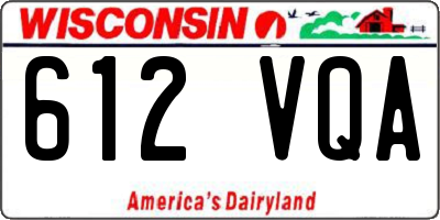 WI license plate 612VQA