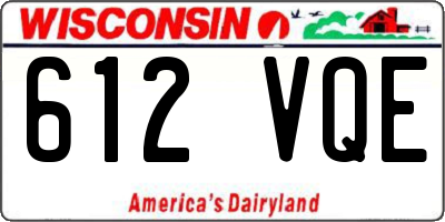 WI license plate 612VQE