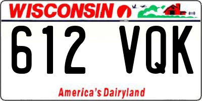 WI license plate 612VQK