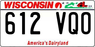 WI license plate 612VQO