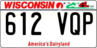WI license plate 612VQP