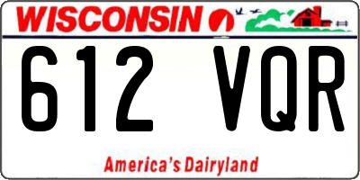 WI license plate 612VQR