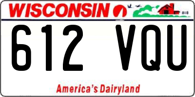 WI license plate 612VQU