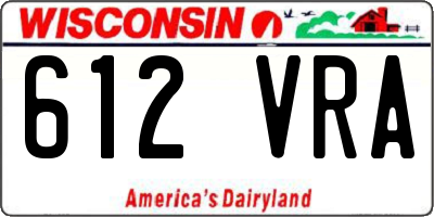 WI license plate 612VRA