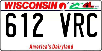 WI license plate 612VRC