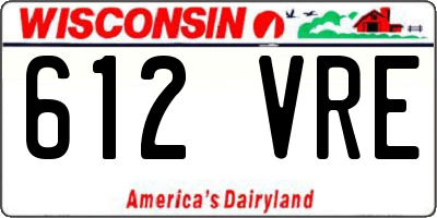 WI license plate 612VRE
