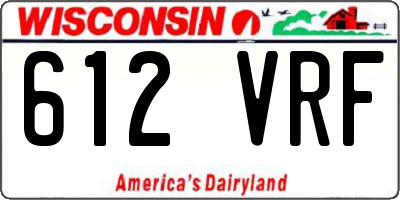 WI license plate 612VRF
