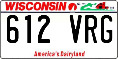 WI license plate 612VRG