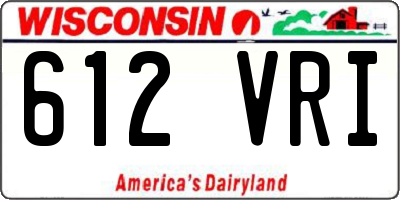 WI license plate 612VRI