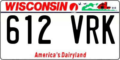 WI license plate 612VRK