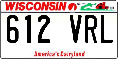 WI license plate 612VRL