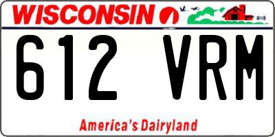 WI license plate 612VRM