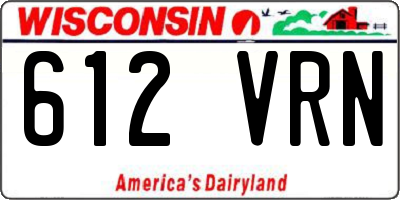 WI license plate 612VRN