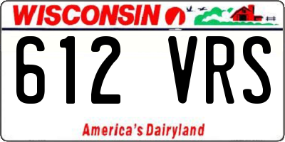 WI license plate 612VRS