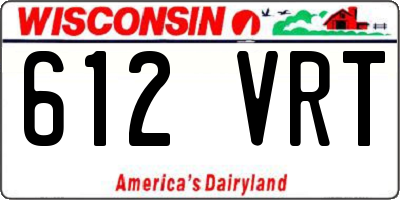 WI license plate 612VRT