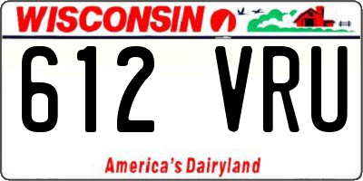 WI license plate 612VRU