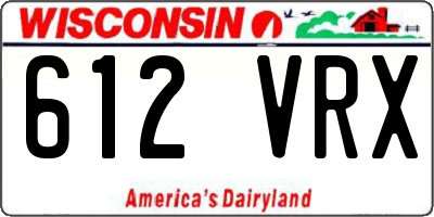 WI license plate 612VRX