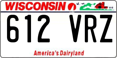 WI license plate 612VRZ
