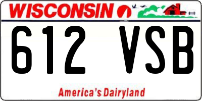 WI license plate 612VSB