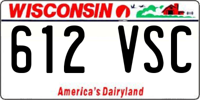 WI license plate 612VSC