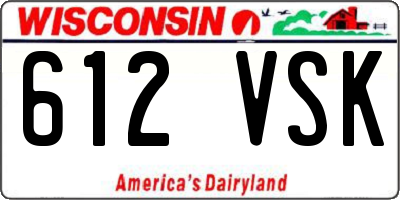 WI license plate 612VSK