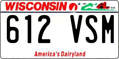 WI license plate 612VSM