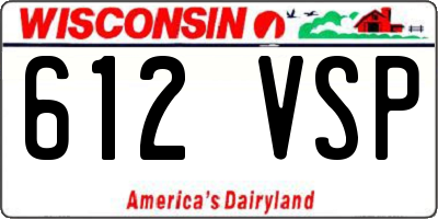 WI license plate 612VSP
