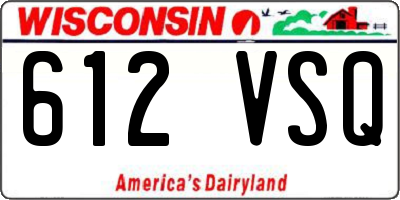 WI license plate 612VSQ