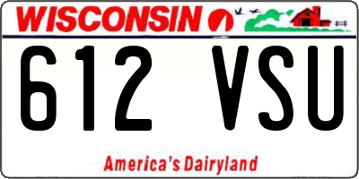 WI license plate 612VSU