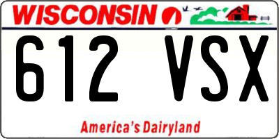 WI license plate 612VSX