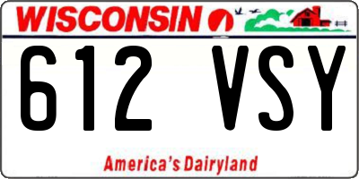 WI license plate 612VSY