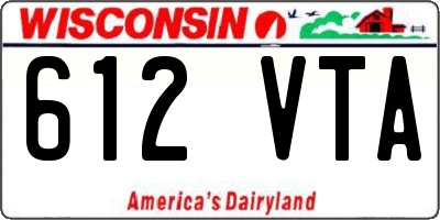 WI license plate 612VTA