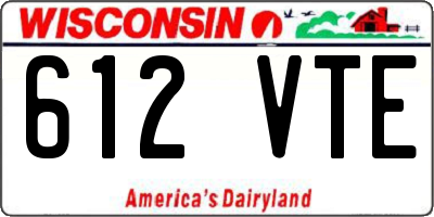 WI license plate 612VTE