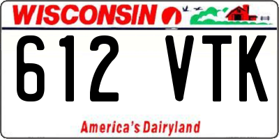 WI license plate 612VTK