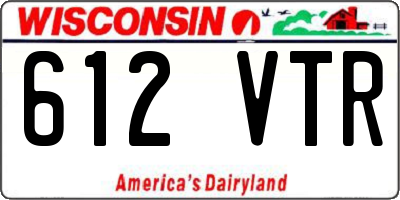 WI license plate 612VTR