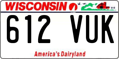 WI license plate 612VUK