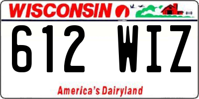 WI license plate 612WIZ