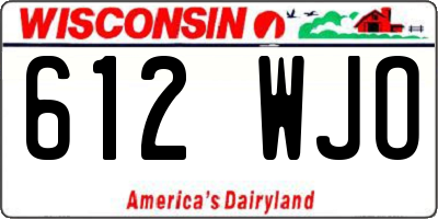 WI license plate 612WJO