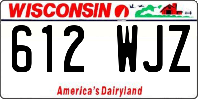 WI license plate 612WJZ